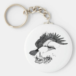 イラストレーションのOsprey onボタンキーリング キーホルダー