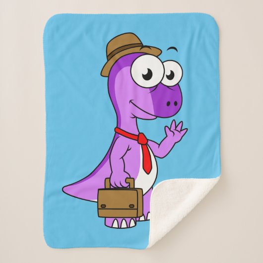 イラストレーションのPachycephalosaurusビジネスマン。 シェルパブランケット (正面)