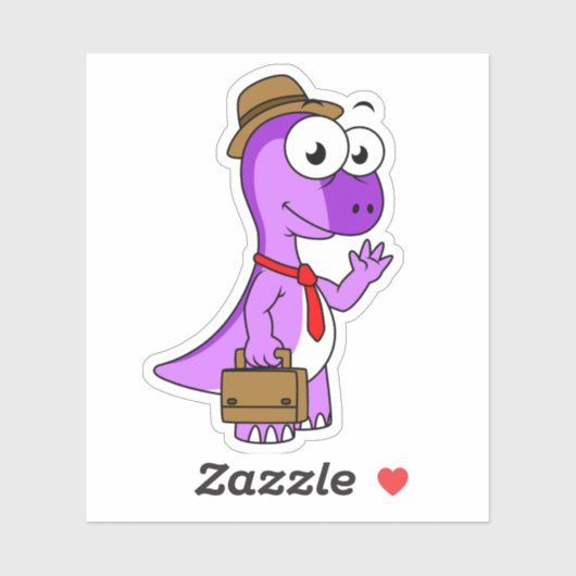 イラストレーションのPachycephalosaurusビジネスマン。 シール (シート)