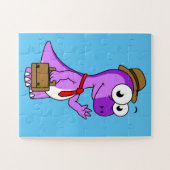 イラストレーションのPachycephalosaurusビジネスマン。 ジグソーパズル (横)