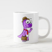 イラストレーションのPachycephalosaurusビジネスマン。 ジャンボコーヒーマグカップ (右)