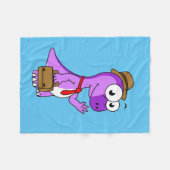 イラストレーションのPachycephalosaurusビジネスマン。 フリースブランケット (正面(横))