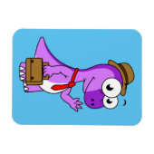 イラストレーションのPachycephalosaurusビジネスマン。 マグネット (横)