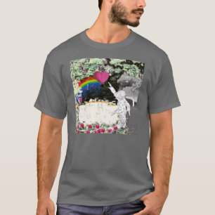 イラストレーションのTシャツ Mugsの郵便はがきのデジタル芸術 Tシャツ