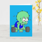 イラストレーションのTriceratopsの重量を持ち上げる。 カード (黄色い花)