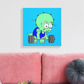 イラストレーションのTriceratopsの重量を持ち上げる。 キャンバスプリント (インサイチュ (リビング))