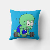 イラストレーションのTriceratopsの重量を持ち上げる。 クッション (裏面)