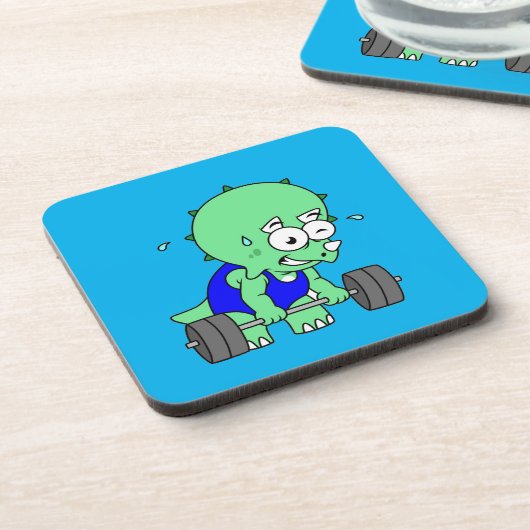 イラストレーションのTriceratopsの重量を持ち上げる。 コースター (左側)