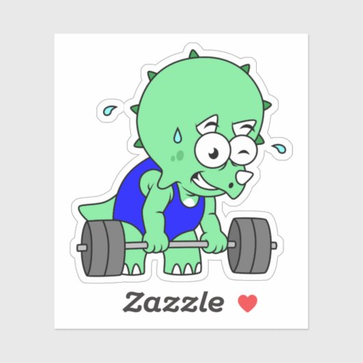 イラストレーションのTriceratopsの重量を持ち上げる。 シール (シート)