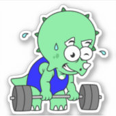 イラストレーションのTriceratopsの重量を持ち上げる。 シール (正面)