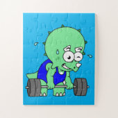 イラストレーションのTriceratopsの重量を持ち上げる。 ジグソーパズル (縦)