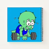 イラストレーションのTriceratopsの重量を持ち上げる。 ノートブック (裏面)