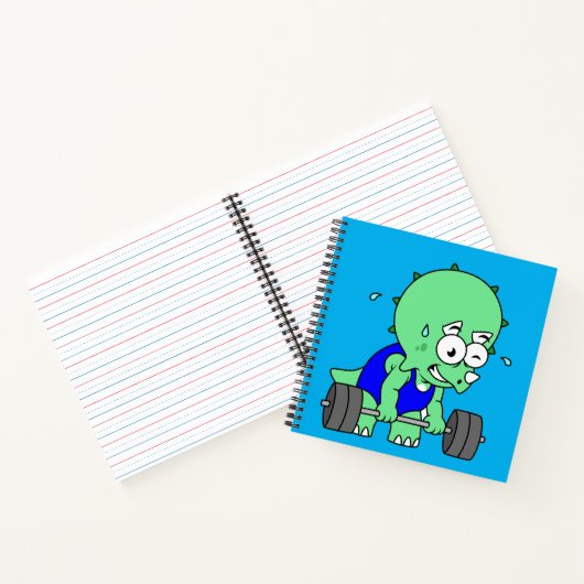 イラストレーションのTriceratopsの重量を持ち上げる。 ノートブック (内部)