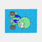 イラストレーションのTriceratopsの重量を持ち上げる。 フリースブランケット (正面(横))