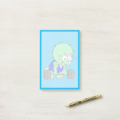 イラストレーションのTriceratopsの重量を持ち上げる。 ポストイット (デスク上)