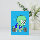 イラストレーションのTriceratopsの重量を持ち上げる。 ポストカード (スタンド正面)