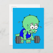 イラストレーションのTriceratopsの重量を持ち上げる。 ポストカード (正面/裏面)