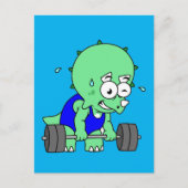 イラストレーションのTriceratopsの重量を持ち上げる。 ポストカード (正面)