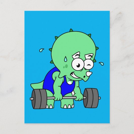 イラストレーションのTriceratopsの重量を持ち上げる。 ポストカード (正面)