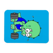 イラストレーションのTriceratopsの重量を持ち上げる。 マグネット (横)