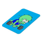 イラストレーションのTriceratopsの重量を持ち上げる。 マグネット (左側)