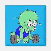 イラストレーションのTriceratopsの重量を持ち上げる。 マグネット (正面)