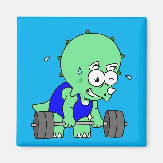 イラストレーションのTriceratopsの重量を持ち上げる。 マグネット (正面)