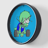 イラストレーションのTriceratopsの重量を持ち上げる。 壁時計 (傾斜)