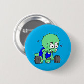 イラストレーションのTriceratopsの重量を持ち上げる。 缶バッジ (正面&裏面)