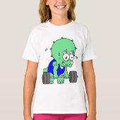 イラストレーションのTriceratopsの重量を持ち上げる。 Tシャツ (正面)