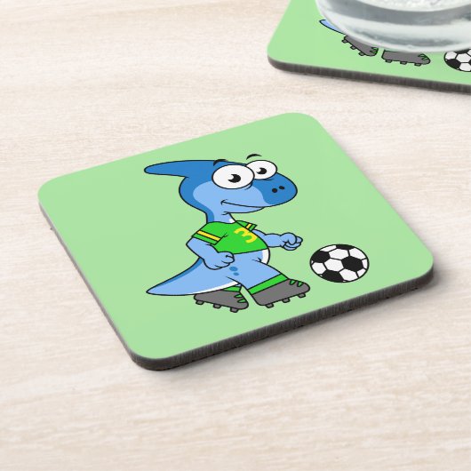 イラストレーションはパラショロフォス遊のサッカー。 コースター (左側)