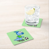 イラストレーションはパラショロフォス遊のサッカー。 スクエアペーパーコースター (インサイチュ)