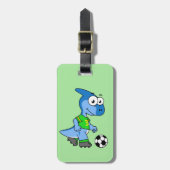 イラストレーションはパラショロフォス遊のサッカー。 ラゲッジタグ (正面縦)