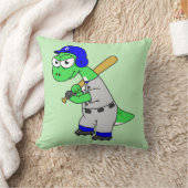 イラストレーションはブロントサウルス野球選手。 クッション (ブランケット)
