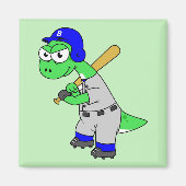 イラストレーションはブロントサウルス野球選手。 マグネット (正面)