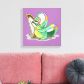 イラストレーションはプラテ遊オサウルスの竪琴。 キャンバスプリント (インサイチュ (リビング))