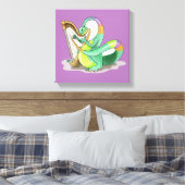 イラストレーションはプラテ遊オサウルスの竪琴。 キャンバスプリント (インサイチュ (寝室))
