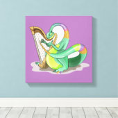 イラストレーションはプラテ遊オサウルスの竪琴。 キャンバスプリント (インサイチュ (ウッドフロア))