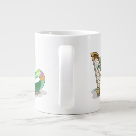 イラストレーションはプラテ遊オサウルスの竪琴。 ジャンボコーヒーマグカップ (裏面)