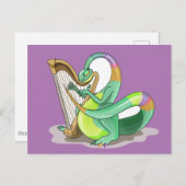 イラストレーションはプラテ遊オサウルスの竪琴。 ポストカード (正面/裏面)