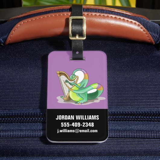 イラストレーションはプラテ遊オサウルスの竪琴。 ラゲッジタグ (正面インサイチュ2)