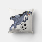 イラストレーションはラプター恐竜遊のサッカー。 クッション (正面)