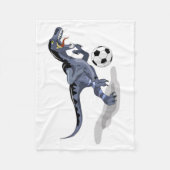 イラストレーションはラプター恐竜遊のサッカー。 フリースブランケット (正面)