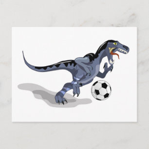 イラストレーションはラプター恐竜遊のサッカー。 ポストカード