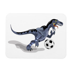 イラストレーションはラプター恐竜遊のサッカー。 マグネット