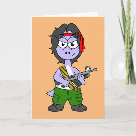 イラストレーションは気管支索張でランボの服を着ている。 カード (正面)