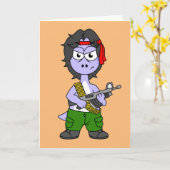 イラストレーションは気管支索張でランボの服を着ている。 カード (黄色い花)