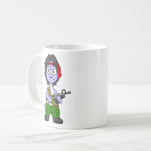 イラストレーションは気管支索張でランボの服を着ている。 コーヒーマグカップ (正面左)