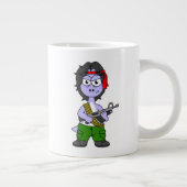 イラストレーションは気管支索張でランボの服を着ている。 ジャンボコーヒーマグカップ (右)