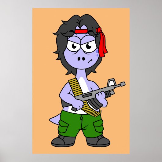 イラストレーションは気管支索張でランボの服を着ている。 ポスター (正面)